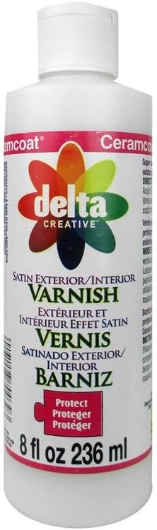 Delta Ceramcoat Satin Finish Exterior/Interior Varnishes, 8 oz., Clear