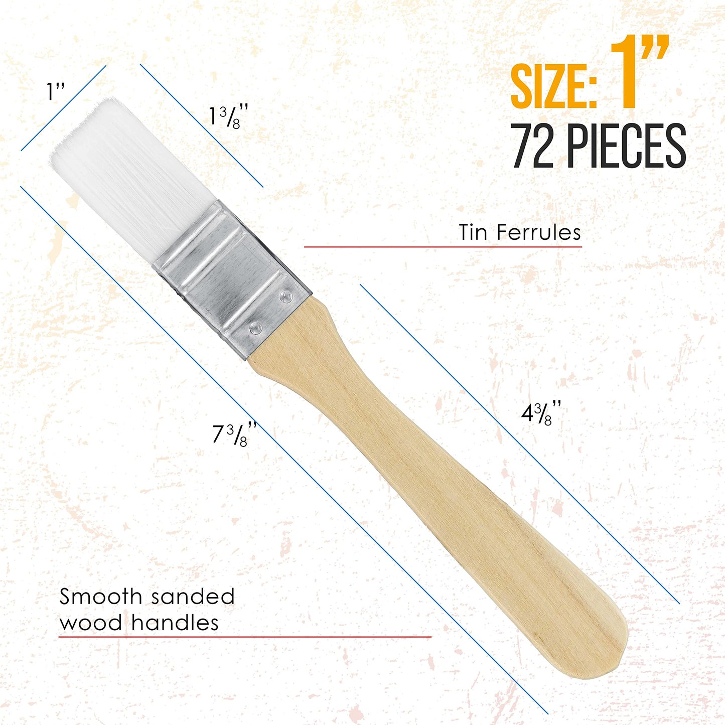 U.S. Art Supply 3 Pack of Variety Size Synthetic Bristle Paint, Chip and Utility Paint Brushes for Paint, Stains, Varnishes, Glues, and Gesso