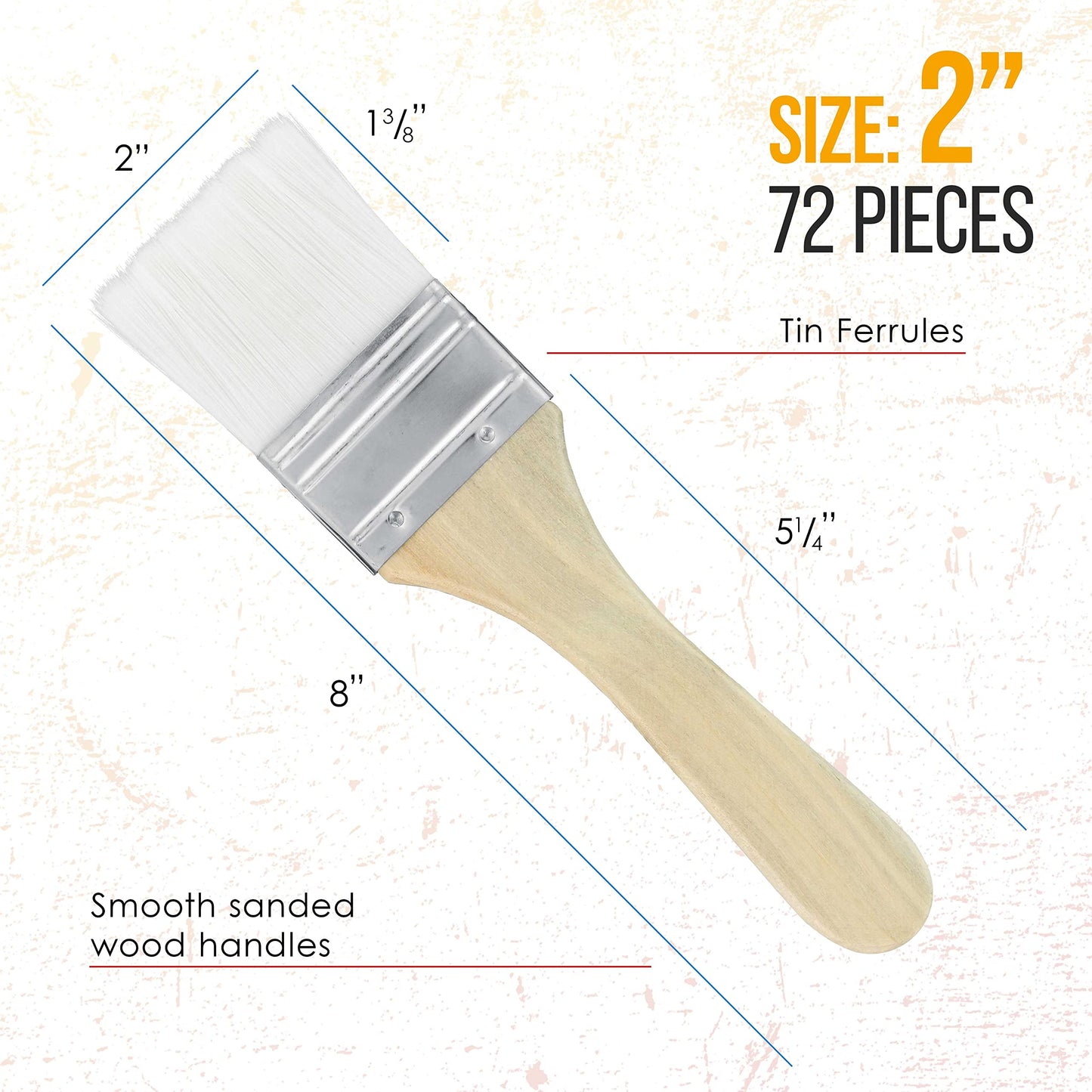 U.S. Art Supply 3 Pack of Variety Size Synthetic Bristle Paint, Chip and Utility Paint Brushes for Paint, Stains, Varnishes, Glues, and Gesso