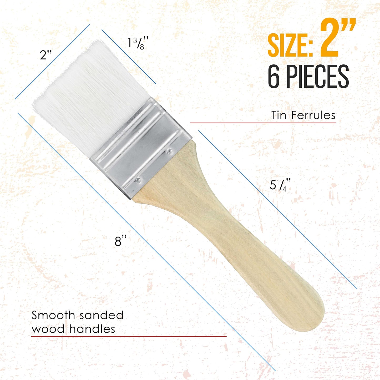 U.S. Art Supply 3 Pack of Variety Size Synthetic Bristle Paint, Chip and Utility Paint Brushes for Paint, Stains, Varnishes, Glues, and Gesso